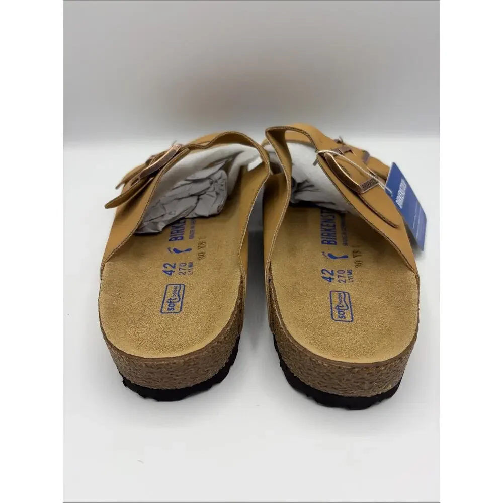 Birkenstock Arizona Pecan Nubuck Soft Footbed Sandals US M 9 W 11 EU 42 NWOB